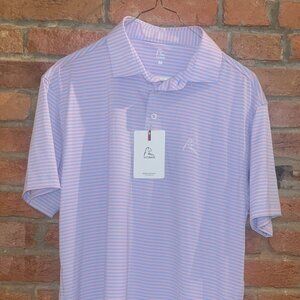 Rhoback - Birdie Stripe Men's Short Sleeve Performance Polo - Medium